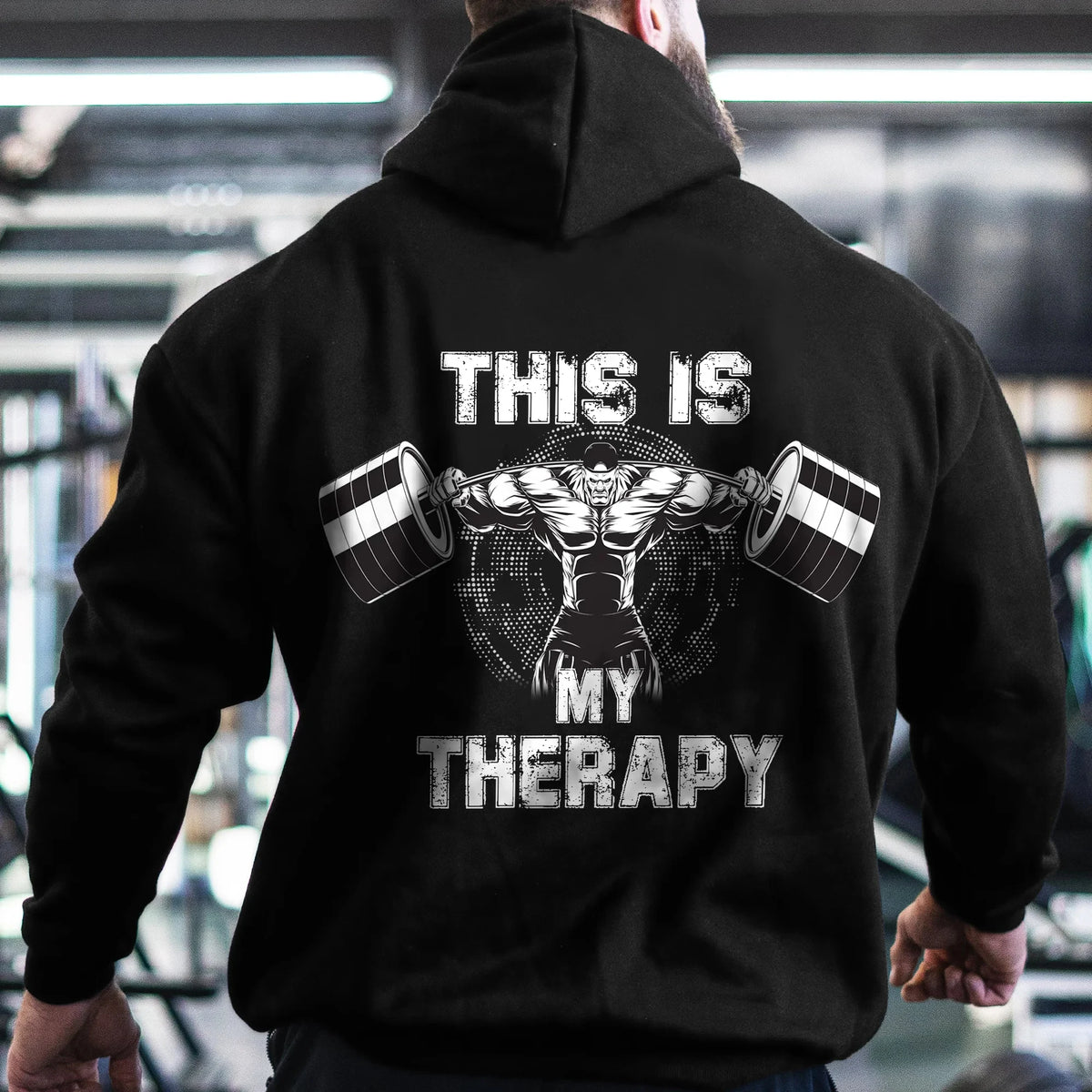 Sweat-shirt à capuche pour homme « C'est ma thérapie » – Sweat d'automne et d'hiver pour le fitness