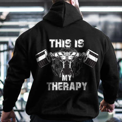 Sweat-shirt à capuche pour homme « C'est ma thérapie » – Sweat d'automne et d'hiver pour le fitness