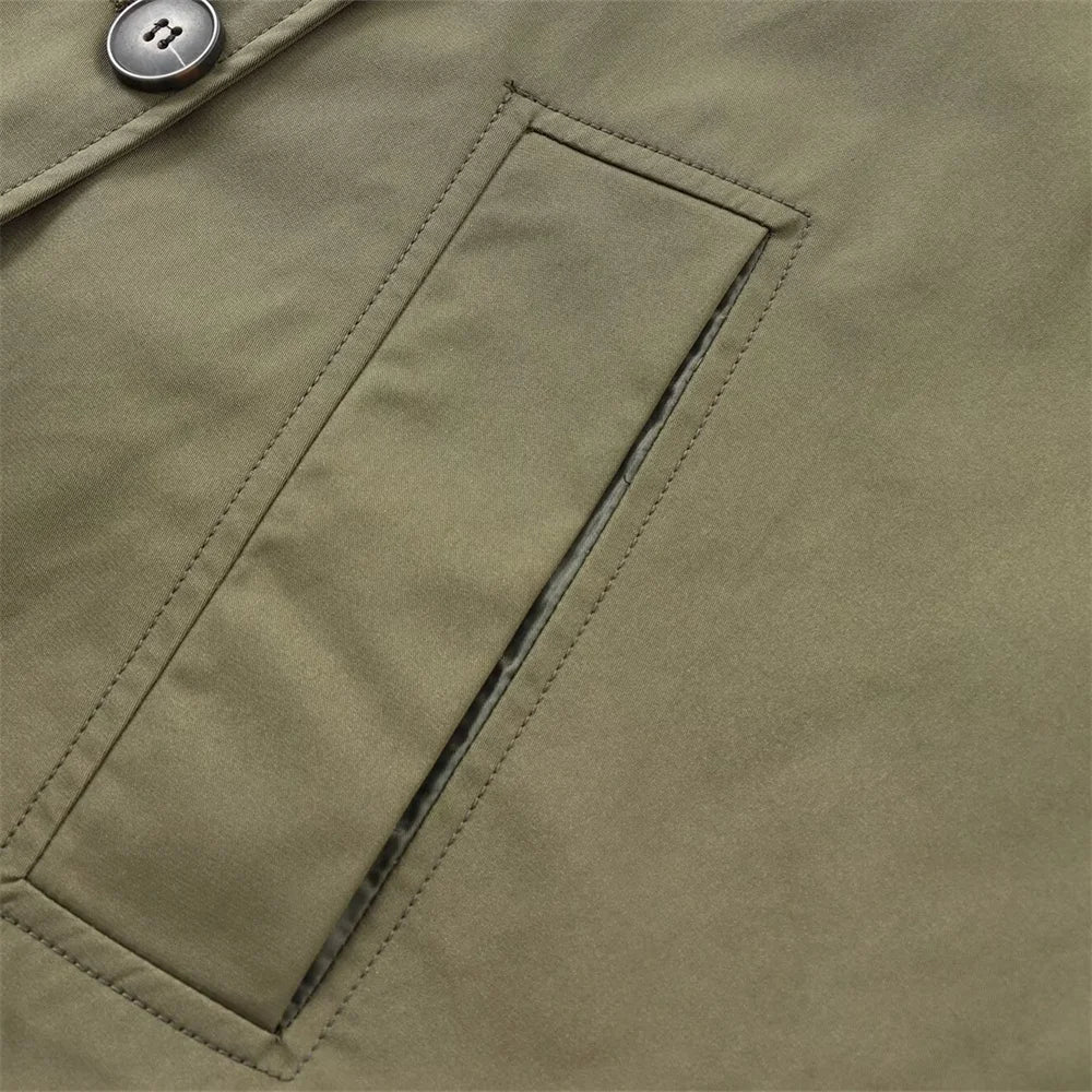 Veste à revers et capuche EleganceEase™ – Style automnal intemporel, confiance sans effort