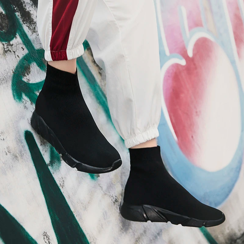 Chaussures de course montantes – Baskets unisexe à enfiler | Baskets réfléchissantes, respirantes et légères pour hommes et femmes