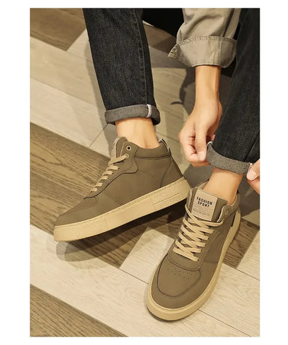 Loom & Soul Men’s Mid-Top Skate Sneakers – 2025 Breathable Casual Shoes