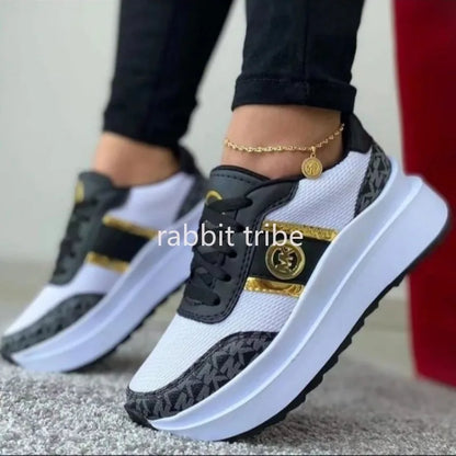 Loom & Soul Women’s Color Block Sneakers – Lightweight Vulcanized Casual Shoes