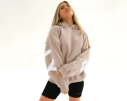 Sweat-shirt à capuche décontracté imprimé pour femme – Coupe ample automne-hiver