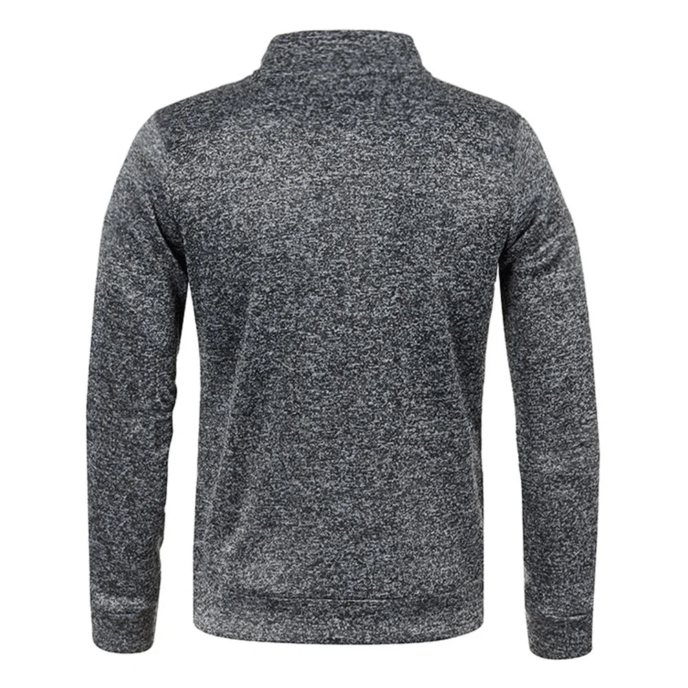 WHWR Men’s Long Turtleneck Zip Pullover Hoodie – Casual Spring & Autumn Sweatshirt