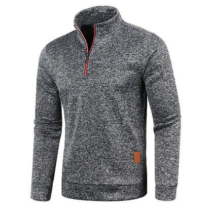 WHWR Men’s Long Turtleneck Zip Pullover Hoodie – Casual Spring & Autumn Sweatshirt