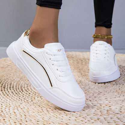 Zapatillas deportivas MAEDEF™ impermeables de PU para mujer – Zapatos ligeros con cordones para caminar