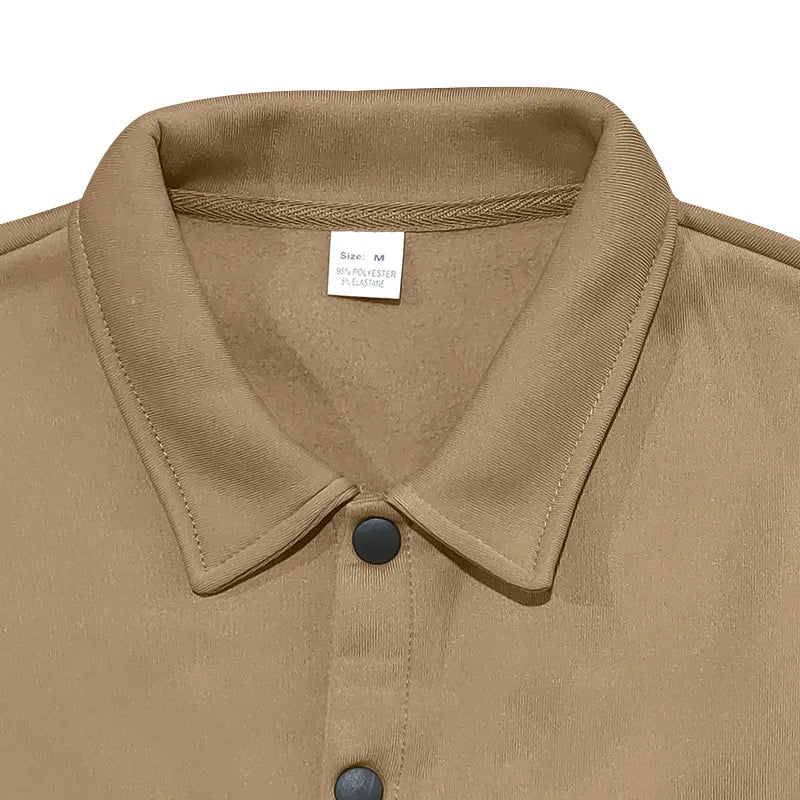 Loom & Soul Men’s Winter Fleece Lapel Jacket – Slim Fit Single-Breasted Coat