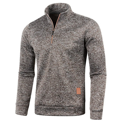WHWR Men’s Long Turtleneck Zip Pullover Hoodie – Casual Spring & Autumn Sweatshirt