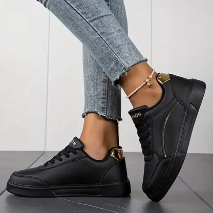 Zapatillas deportivas MAEDEF™ impermeables de PU para mujer – Zapatos ligeros con cordones para caminar