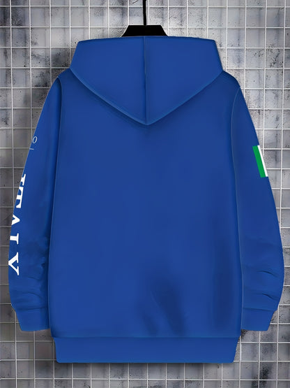 Loom & Soul Men’s Italian Stripe Zip Hoodie – Lightweight Fall Sweatshirt