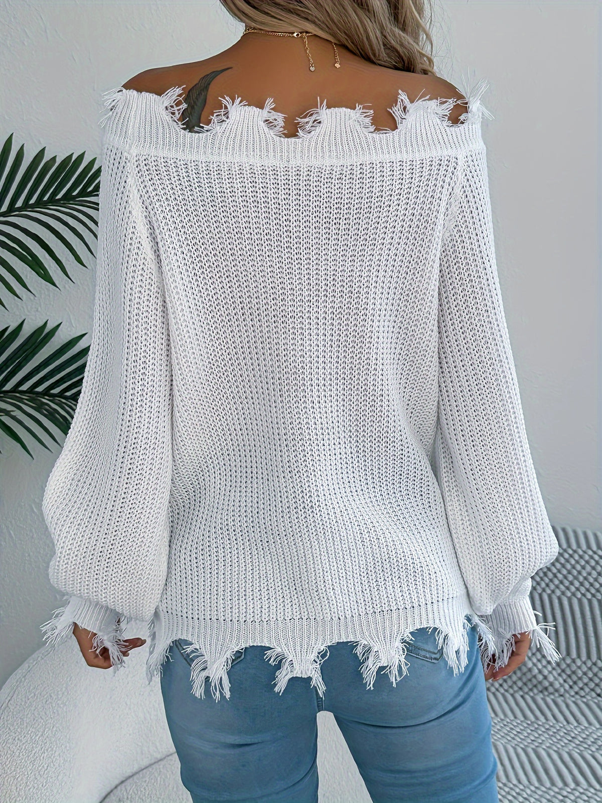Pull tricoté femme épaules dénudées – Chic pour l'automne/hiver
