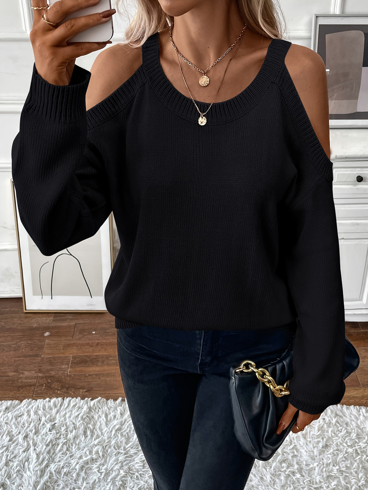 Women’s Elegant Crew Neck Pullover – Soft Knit Fall/Winter Sweater