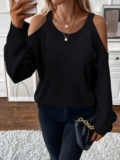 Women’s Elegant Crew Neck Pullover – Soft Knit Fall/Winter Sweater