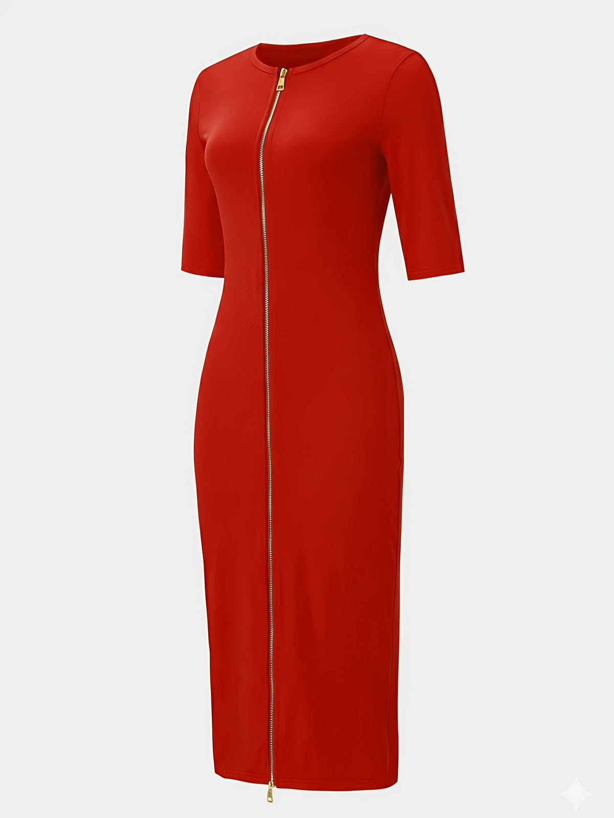 Robe midi moulante à encolure bateau – Robe élégante à manches courtes et coupe ajustée