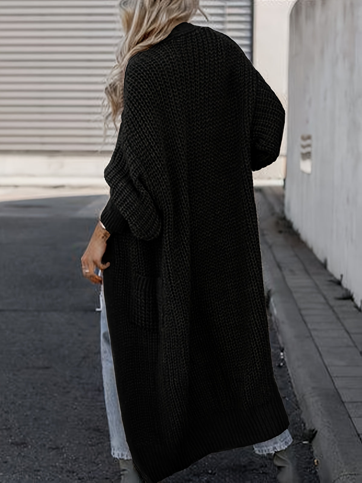 Elegant Deep V-Neck Ribbed Cardigan – Women’s Fall/Winter Knit Sweater