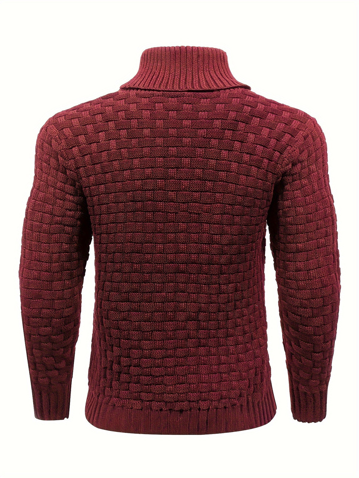 Pull en tricot gaufré pour homme – Grande élasticité avec col à revers