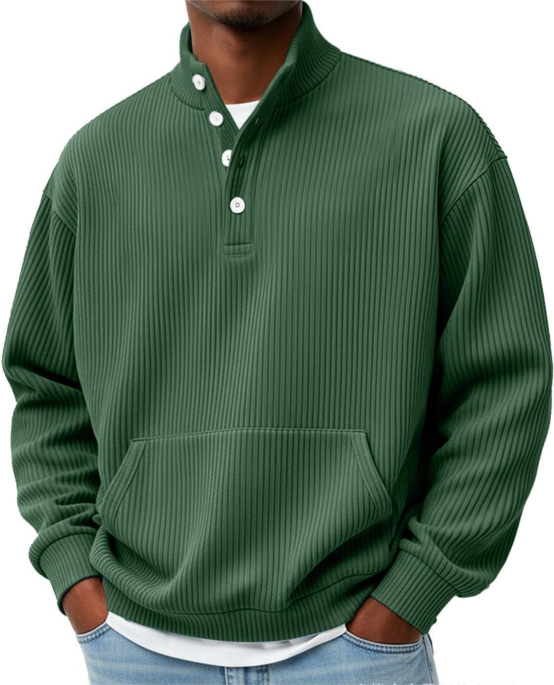 Men’s Solid Color Turtleneck Sweatshirt – Long Sleeve Casual Polo