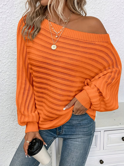 Plus Size Cold Shoulder Top – Ribbed Batwing Sleeve Casual Blouse