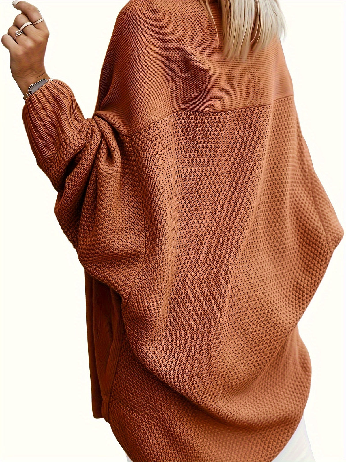 Cardigan Tricot Femme Oversize – Manches Chauve-souris Ouvertes