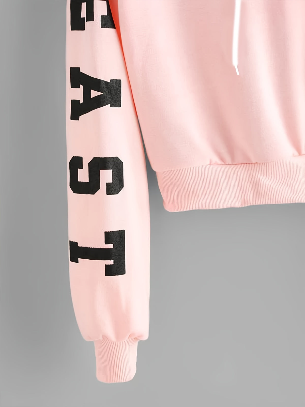 Sweat à capuche rose à lettres pour femme – Imprimé East/West Style décontracté