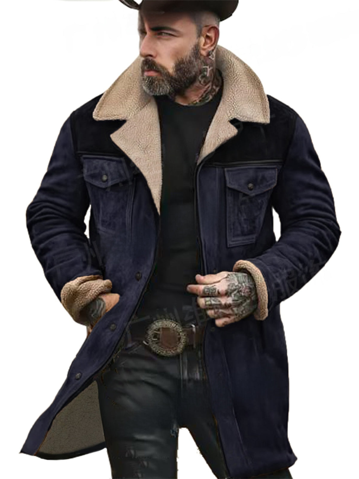 Blouson utilitaire color-block homme – Manteau en mélange de coton multi-poches