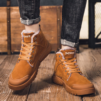 Bottines chaudes Loom & Soul pour hommes – Chaussures d'hiver confort en suède pelucheux