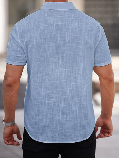 Men’s Lightweight Lyocell Short Sleeve Shirt – Casual Summer Button-Up