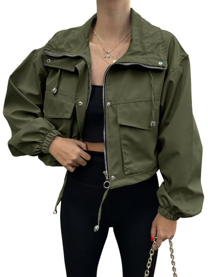 Trench court zippé pour femme – Style urbain uni