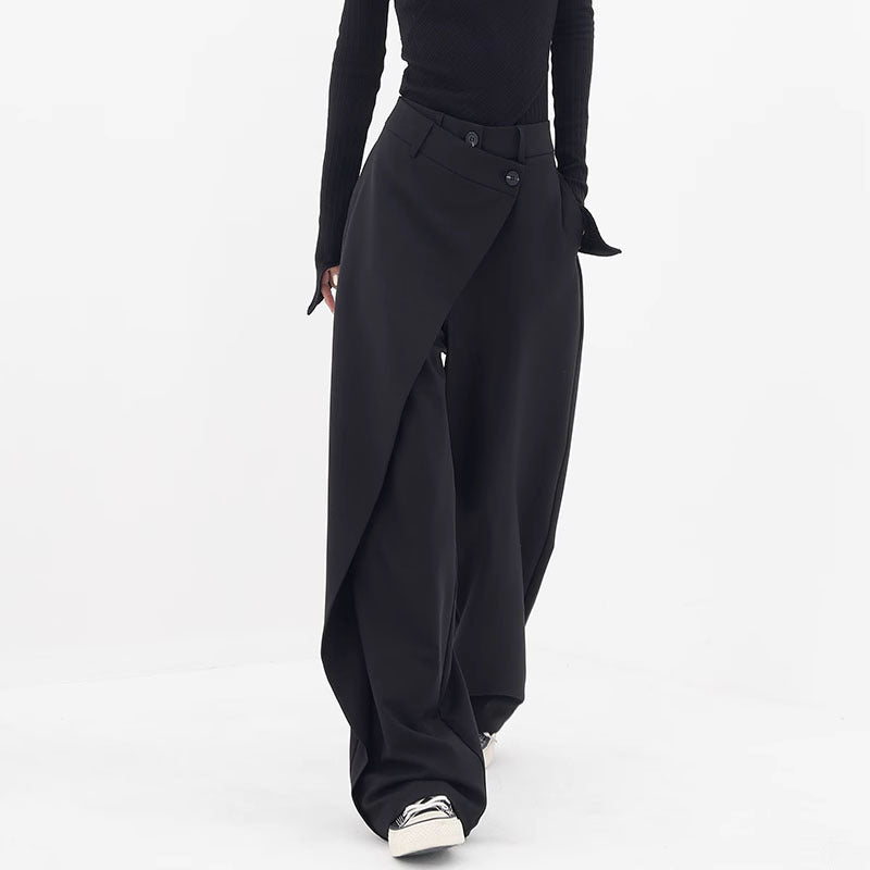 Loom & Soul™ Irregular Wide-Leg Pants – Women’s High-Waist Loose Trousers