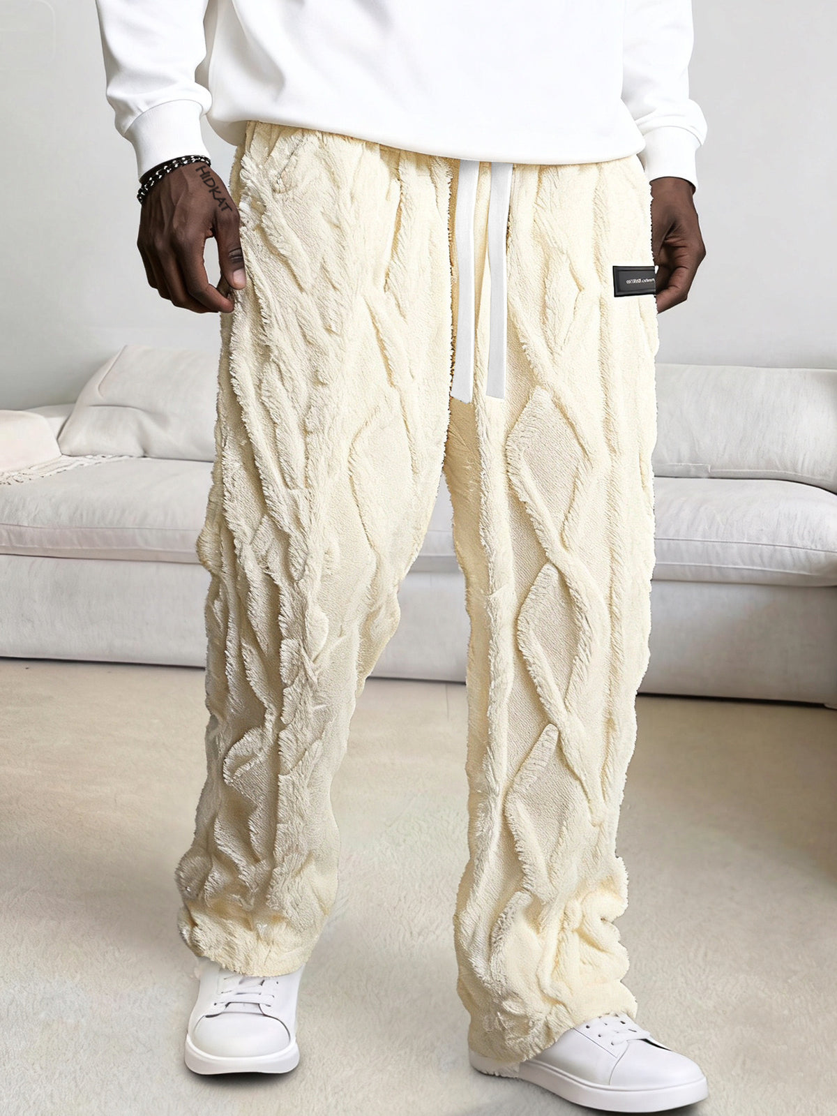Men’s Fleece-Lined Lounge Pants – Warm Drawstring Winter Comfort