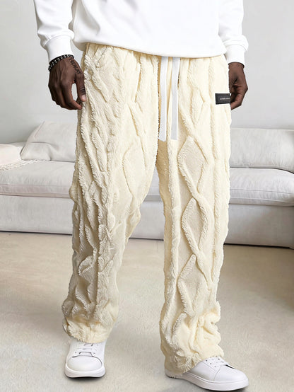 Men’s Fleece-Lined Lounge Pants – Warm Drawstring Winter Comfort