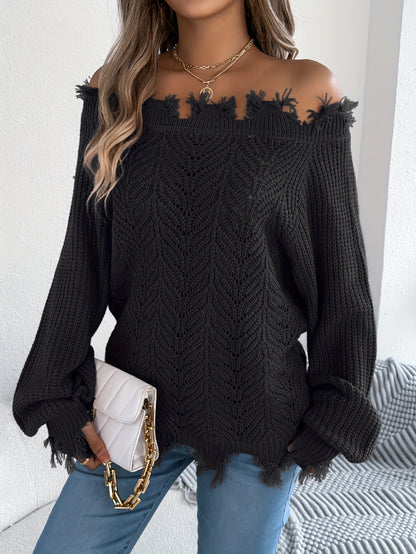 Pull tricoté femme épaules dénudées – Chic pour l'automne/hiver