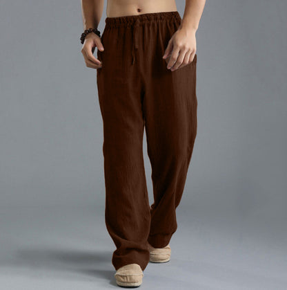 Men’s Breathable Linen Pants – Loose Fit Casual Sports Trousers