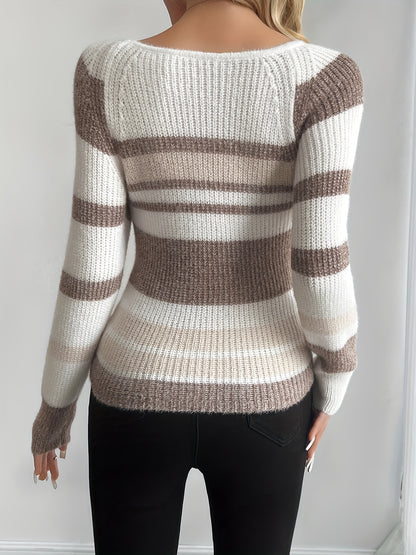 Pull douillet color-block pour femme – Molleton doux pour l'automne/hiver