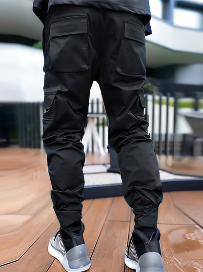 Pantalones cargo reflectantes para hombre – Pantalones deportivos holgados multibolsillos