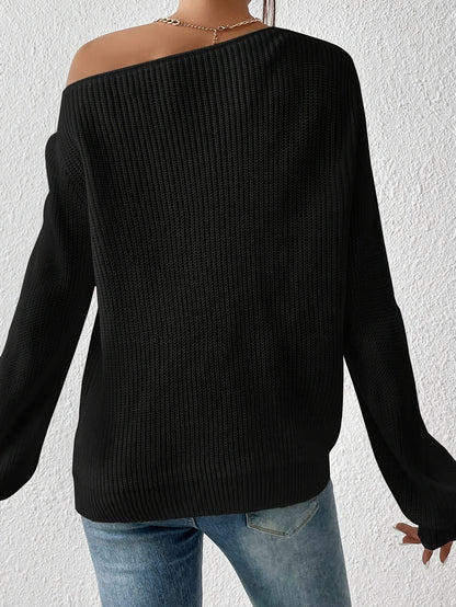 Chandail asymétrique pour femme – Pull élégant printemps/automne