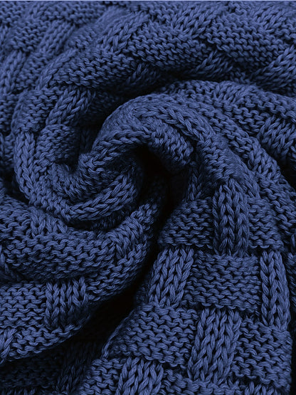 Pull en tricot gaufré pour homme – Grande élasticité avec col à revers