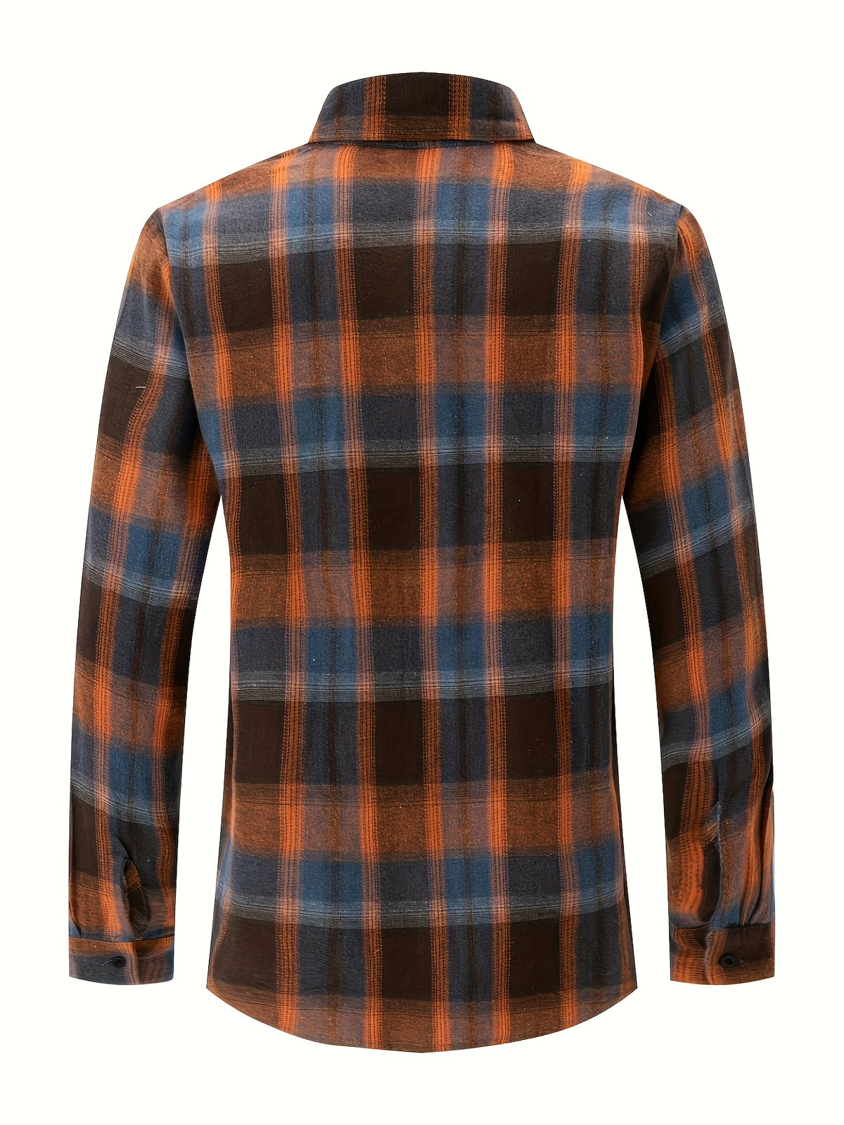 Chemise à carreaux verte et bleue pour homme – Chemise décontractée boutonnée à carreaux