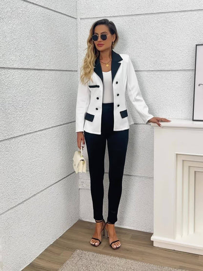 Women's Elegant Patchwork Fashion Suit – Spring/Fall Two-Piece Set