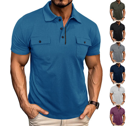 Polo d'été Loom & Soul™ pour homme – Haut à revers et manches courtes avec poche poitrine