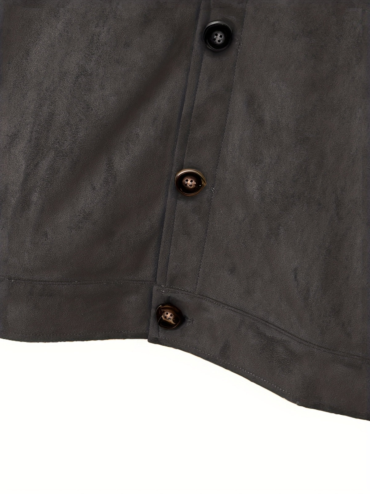 Veste en faux daim pour homme – Manteau décontracté à col montant boutonné