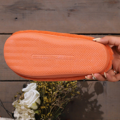 Pantuflas de calabaza de Halloween Loom & Soul – Pantuflas de invierno cálidas y afelpadas para mujer, zapatillas cómodas antideslizantes para el hogar (