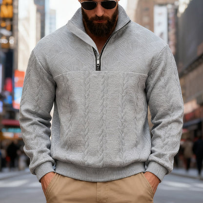 Veste à capuche zippée pour homme – Sweat-shirt décontracté coupe ample avec col montant