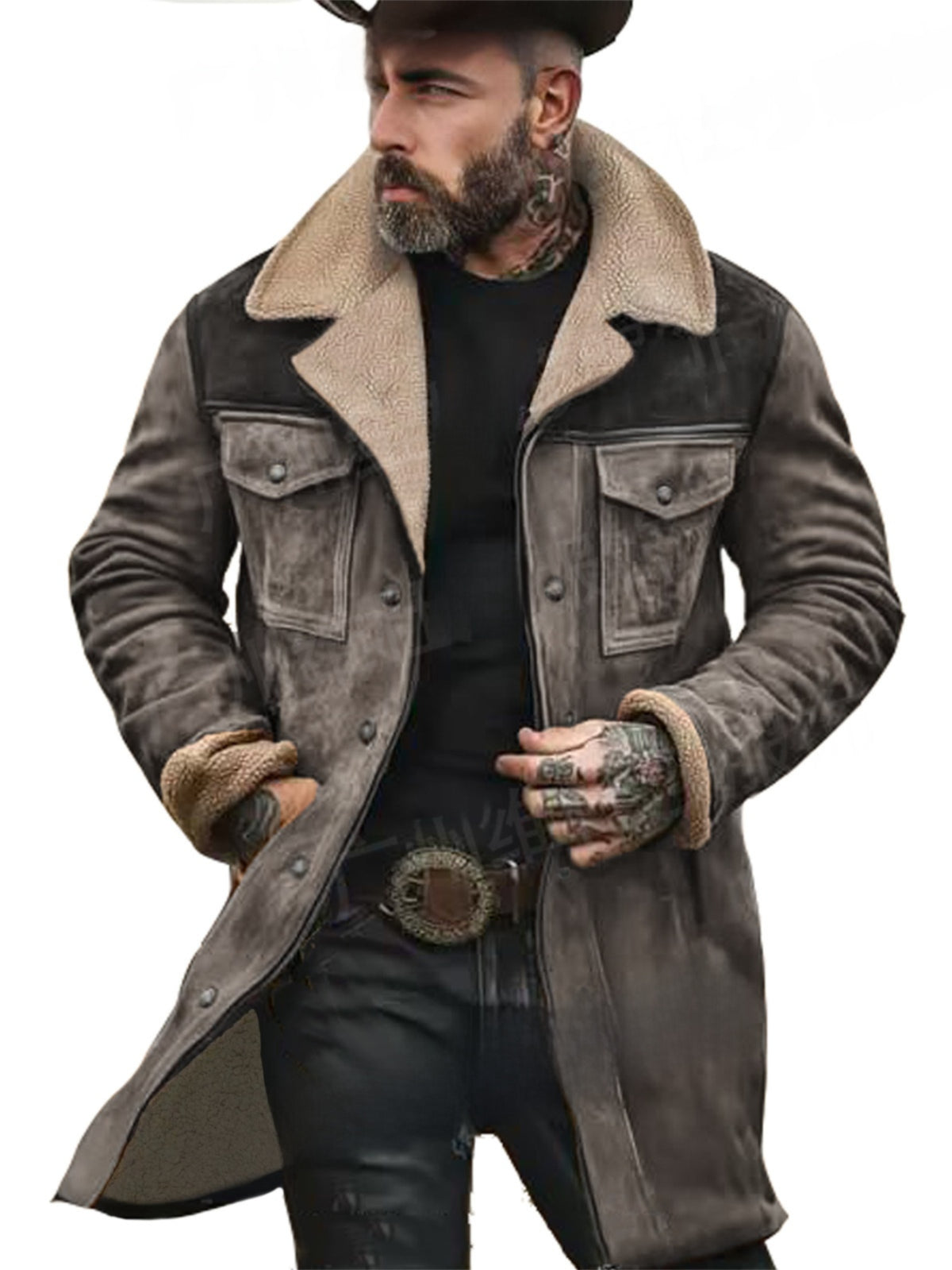 Blouson utilitaire color-block homme – Manteau en mélange de coton multi-poches