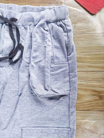 Men’s Streetwear Cargo Pants – Multi-Pocket Drawstring Outdoor Trousers