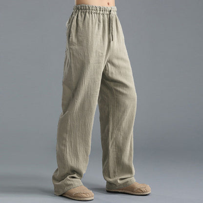 Men’s Breathable Linen Pants – Loose Fit Casual Sports Trousers