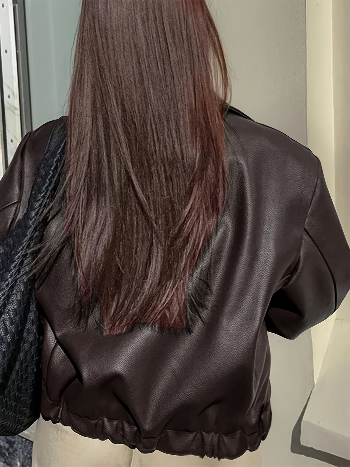 Veste de moto rétro pour femme – Manteau décontracté classique à revers toutes saisons