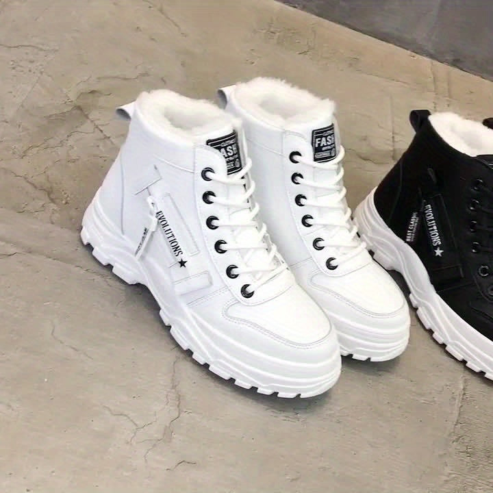 Women’s Winter Platform Boots – Non-Slip Lace-Up Warm Casual Winter Shoes