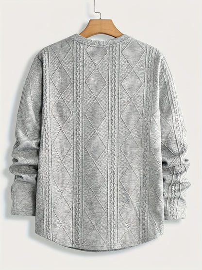 Sweat-shirt ras du cou géométrique pour homme – Pull décontracté à manches longues