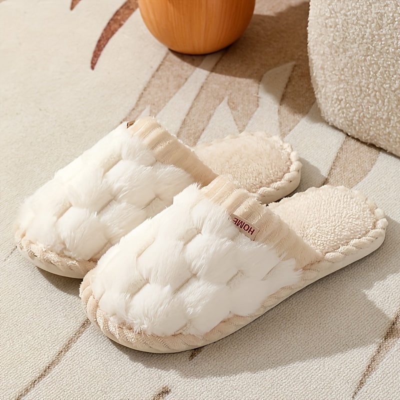 Pantoufles doublées de luxe pour femme – Confort intérieur et extérieur facile à enfiler